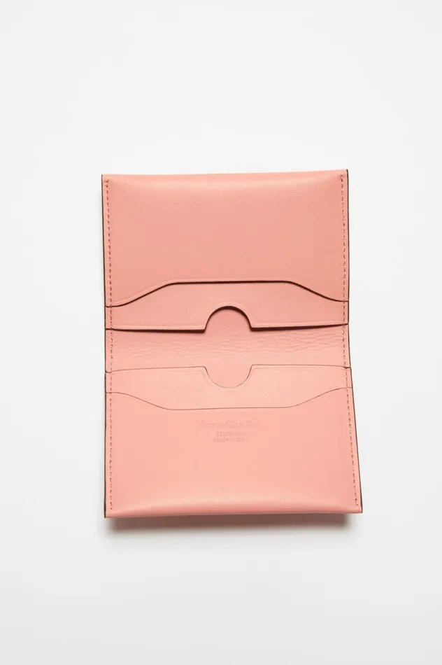 Acne Studios Folded Leather Wallet Salmon Pink Women Small Leather Goods