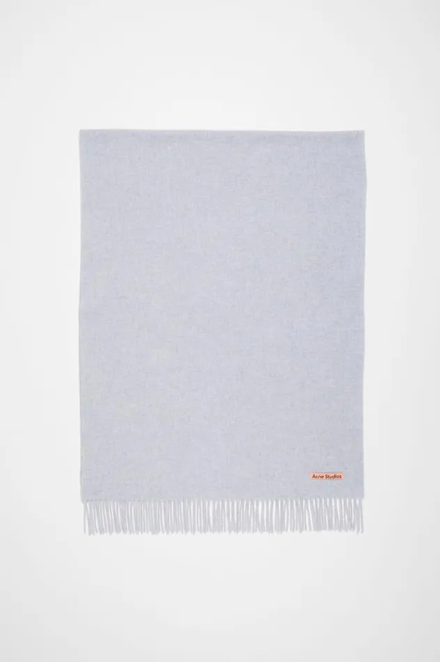Acne Studios Fringe Wool Scarf 8211 Oversized Powder Blue Meacutelange Men Scarves