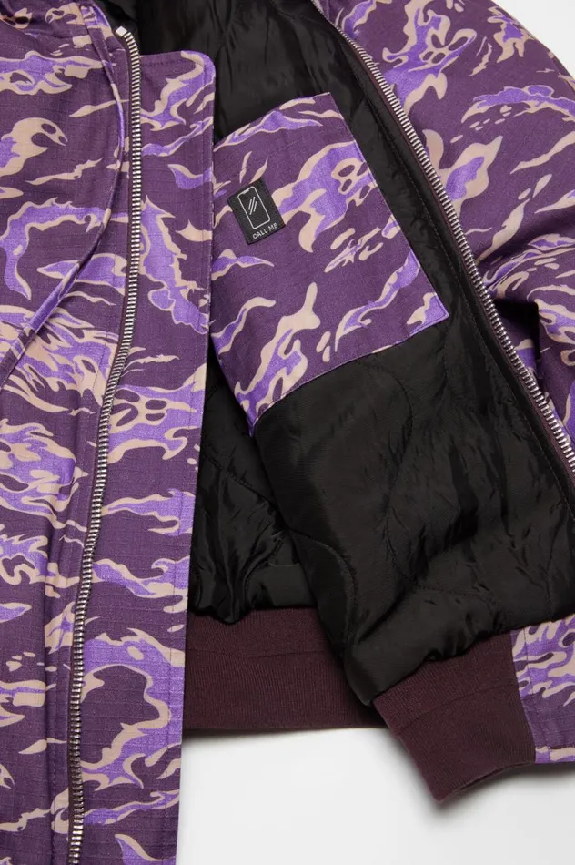 Acne Studios Hooded Padded Jacket Purple Multi Men Outerwear