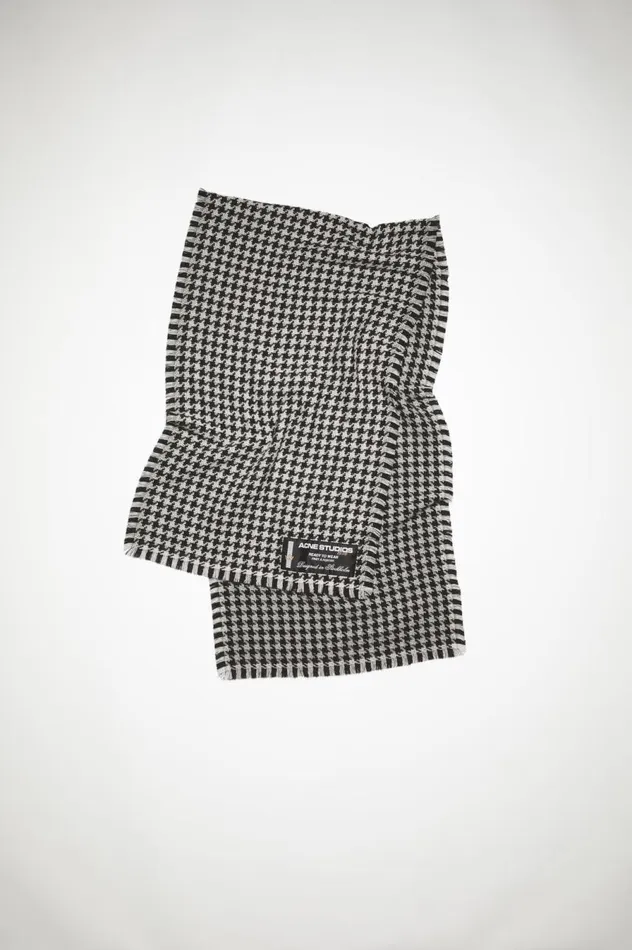 Acne Studios Houndstooth Wool Scarf Whiteblack Women Scarves