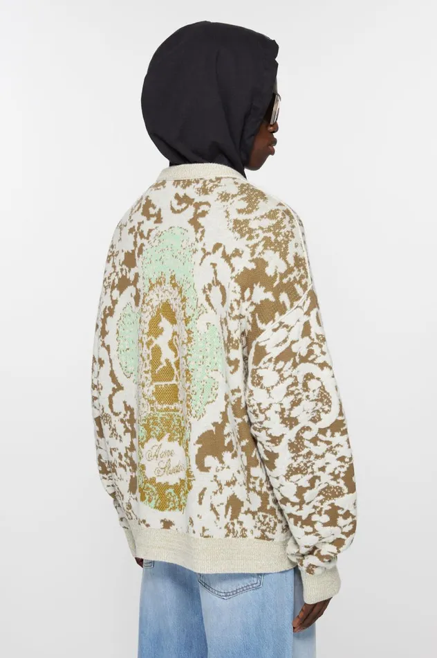 Acne Studios Jacquard Sweater Jade Greenoff White Men Knitwear