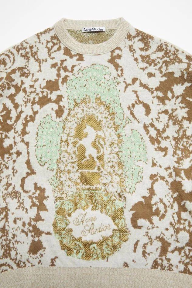 Acne Studios Jacquard Sweater Jade Greenoff White Men Knitwear