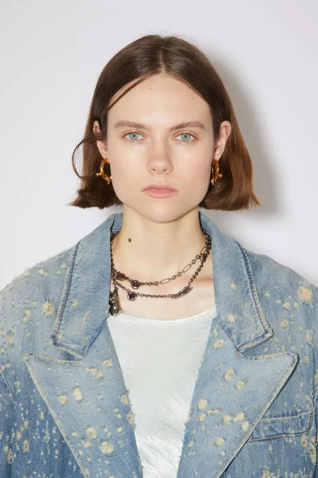 Acne Studios Knot Earrings Gold Men Jewellery