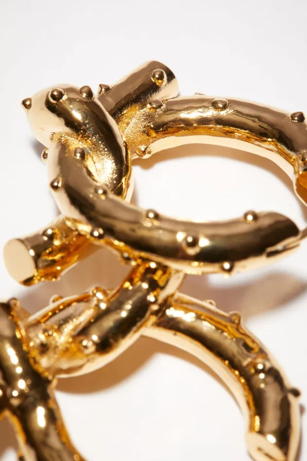 Acne Studios Knot Earrings Gold Men Jewellery