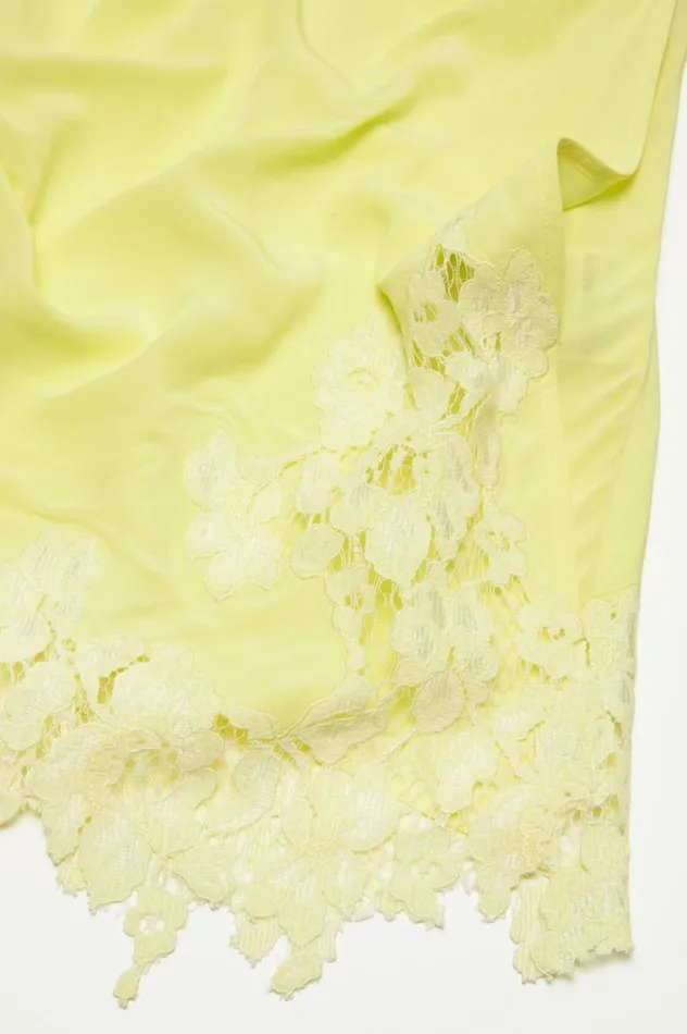 Acne Studios Lace Trim Dress Fluo Yellow Women Dresses