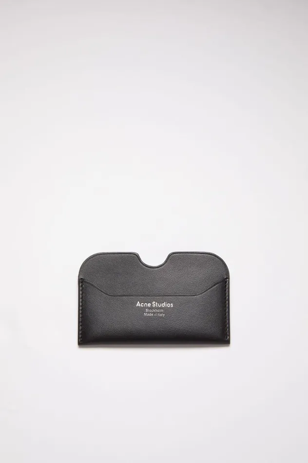 Acne Studios Leather Card Case Black Women Small Leather Goods