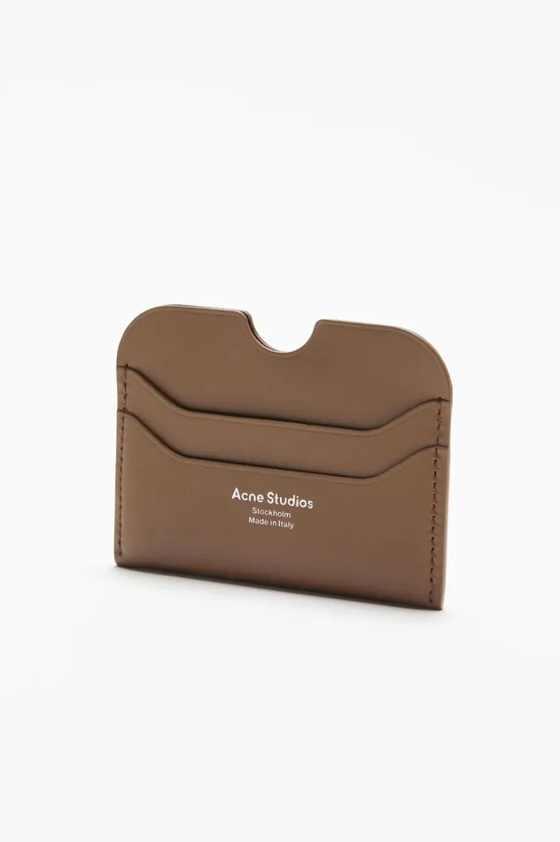 Acne Studios Leather Card Holder Camel Brown Women Small Leather Goods
