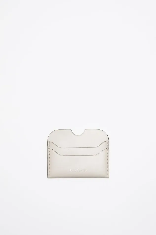 Acne Studios Leather Card Holder Whiteblack Men Small Leather Goods