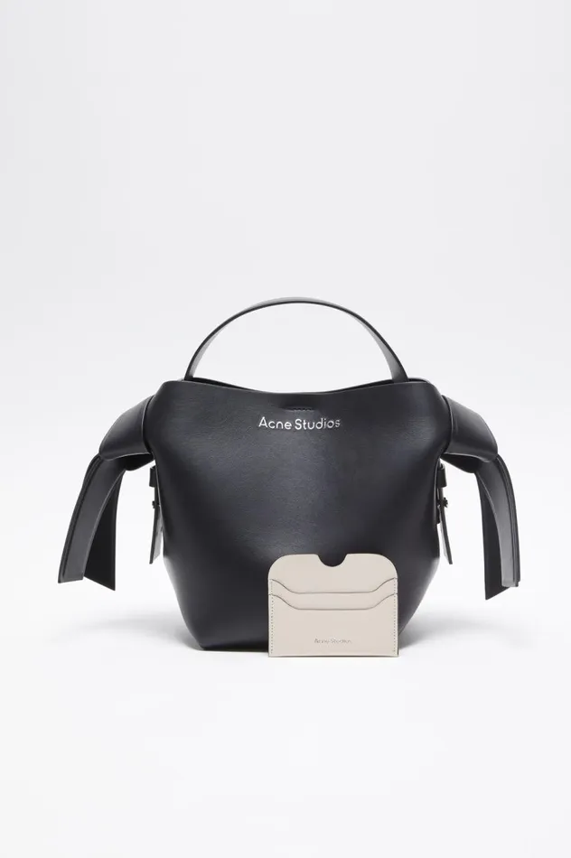 Acne Studios Leather Card Holder Whiteblack Men Small Leather Goods