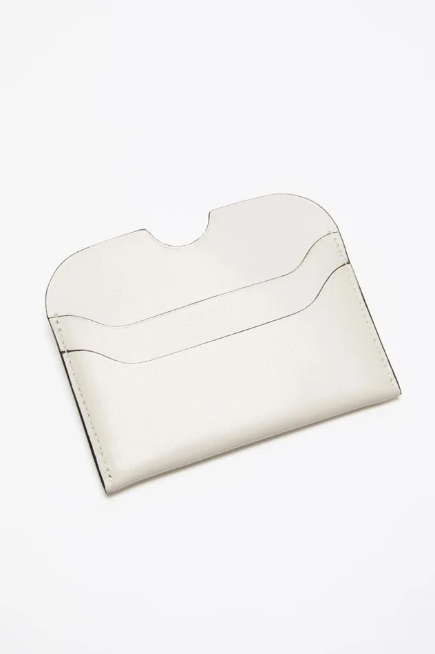 Acne Studios Leather Card Holder Whiteblack Men Small Leather Goods