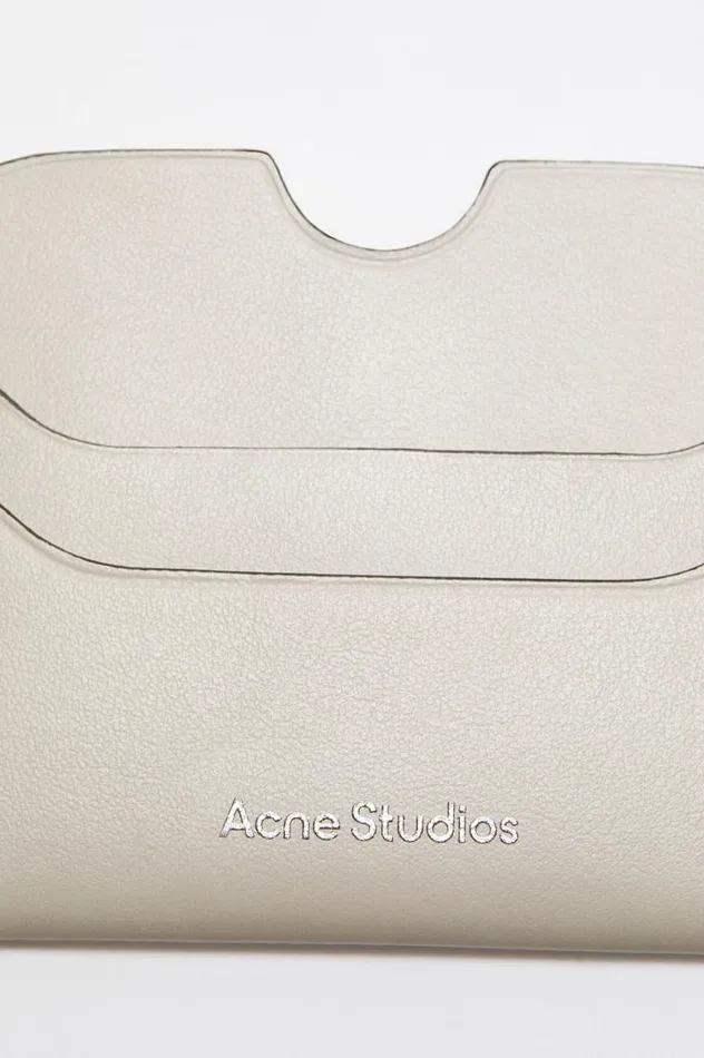 Acne Studios Leather Card Holder Whiteblack Men Small Leather Goods