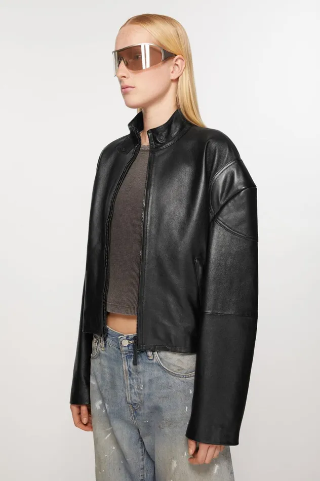 Acne Studios Leather Jacket Black Women Outerwear
