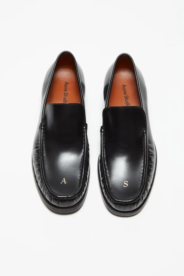 Acne Studios Leather Loafers Black Men Shoes