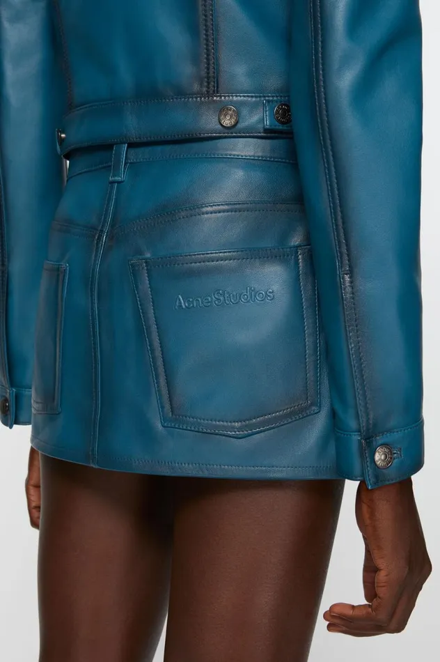 Acne Studios Leather Skirt Blueblack Women Skirts