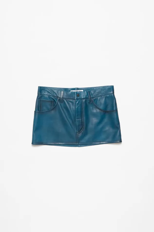 Acne Studios Leather Skirt Blueblack Women Skirts
