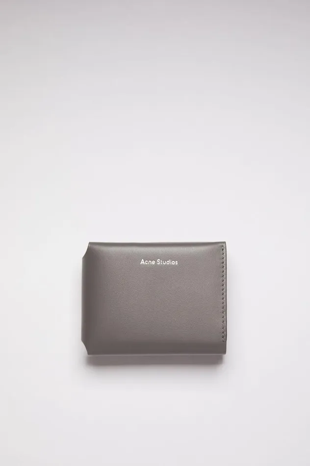 Acne Studios Leather Trifold Wallet Dark Grey Men Small Leather Goods