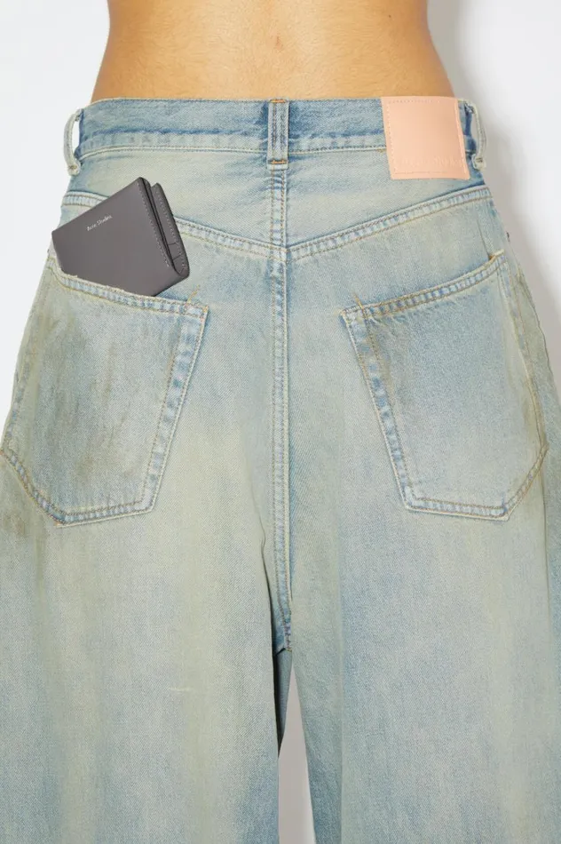 Acne Studios Leather Trifold Wallet Dark Grey Men Small Leather Goods