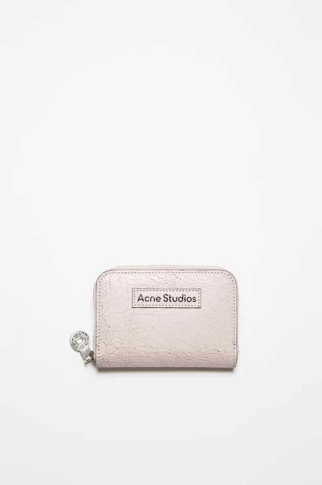Acne Studios Leather Zip Wallet Pastel Pink Men Small Leather Goods