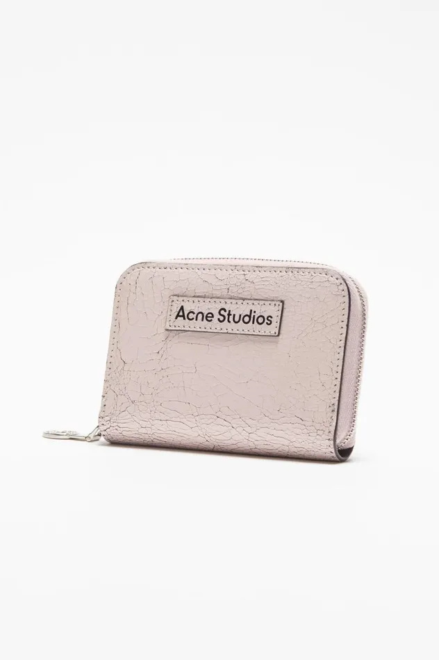 Acne Studios Leather Zip Wallet Pastel Pink Men Small Leather Goods