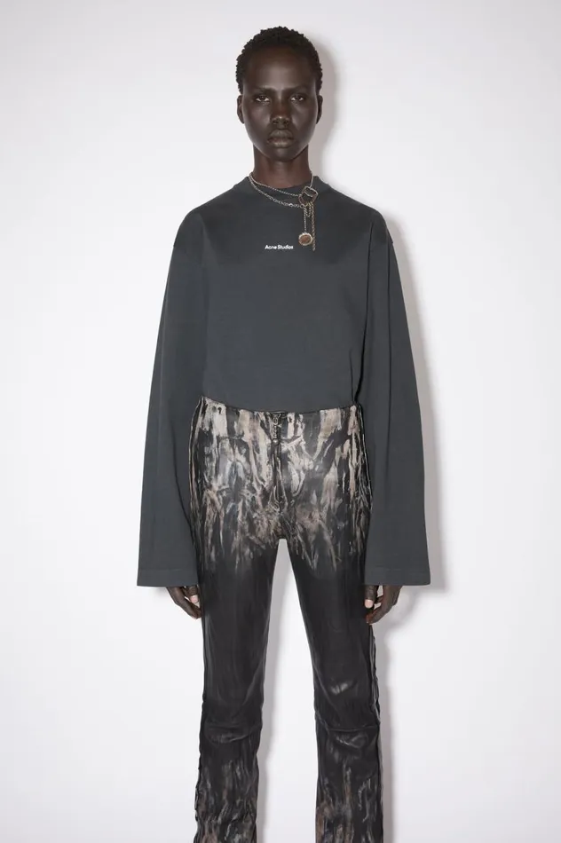 Acne Studios Logo Long Sleeve Tshirt Black Women Tshirts