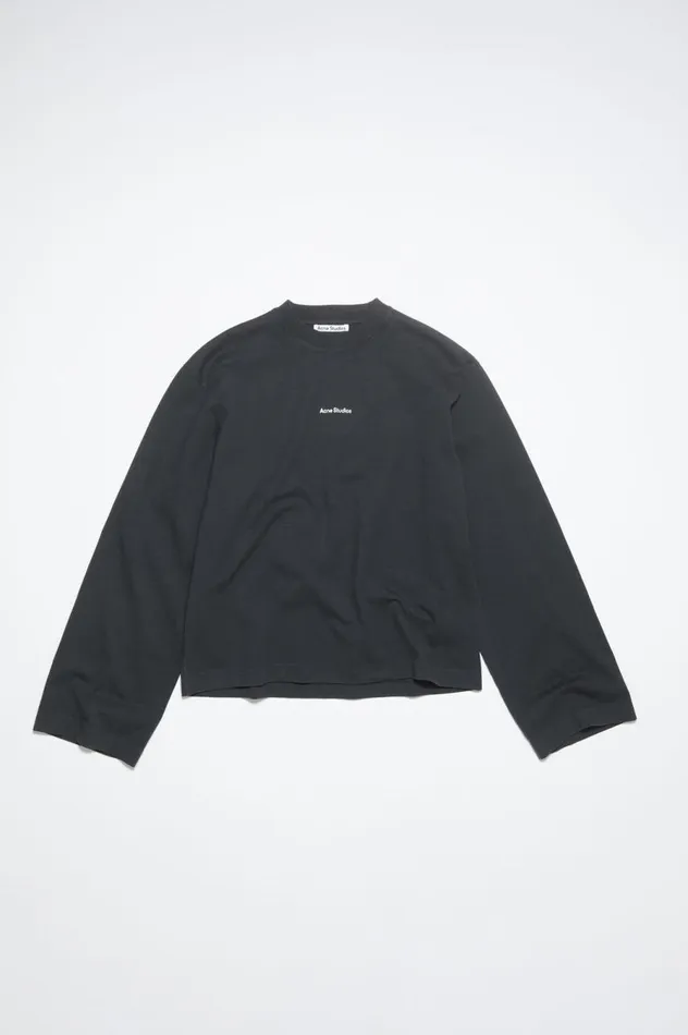 Acne Studios Logo Long Sleeve Tshirt Black Women Tshirts