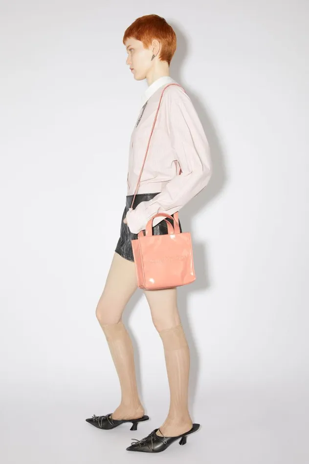 Acne Studios Logo Mini Shoulder Tote Bag Salmon Pink Men Bags