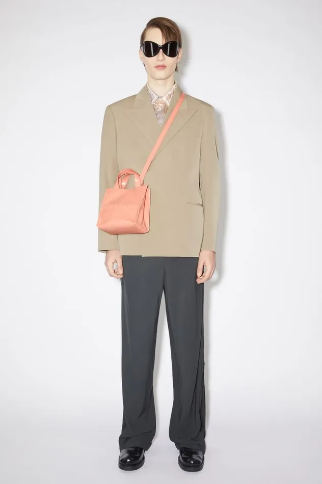 Acne Studios Logo Mini Shoulder Tote Bag Salmon Pink Men Bags