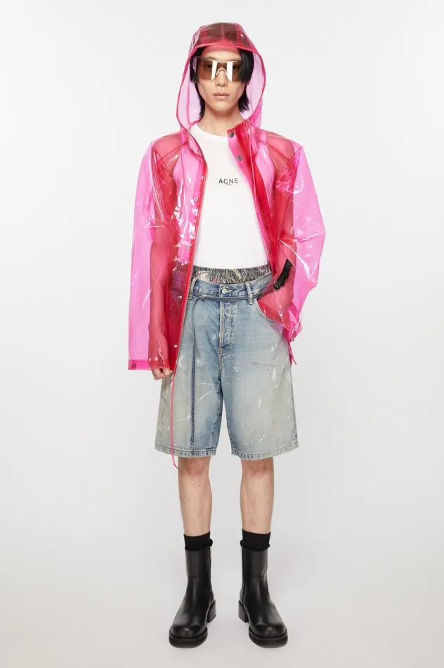 Acne Studios Loose Fit Denim Shorts Light Blue Men Shorts