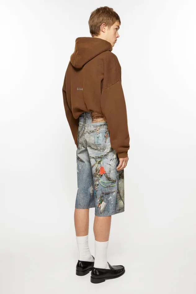 Acne Studios Loose Fit Shorts Mid Blue Men Shorts
