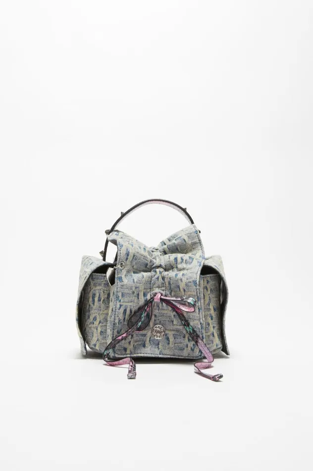 Acne Studios Monogram Multipocket Mini Bag Light Bluepink Men Bags