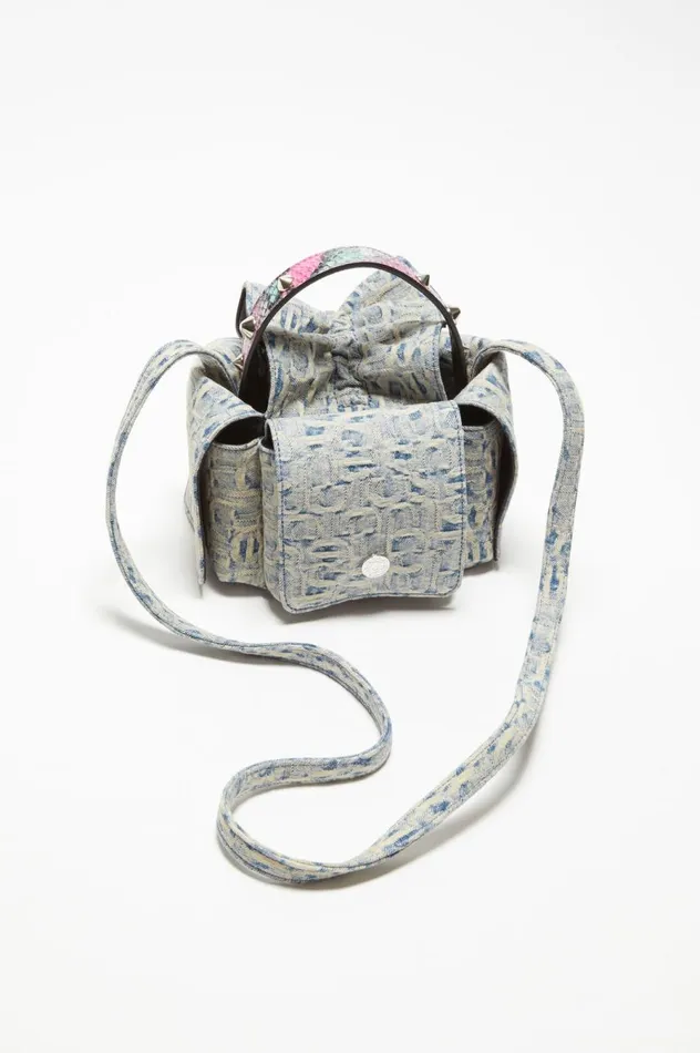 Acne Studios Monogram Multipocket Mini Bag Light Bluepink Men Bags