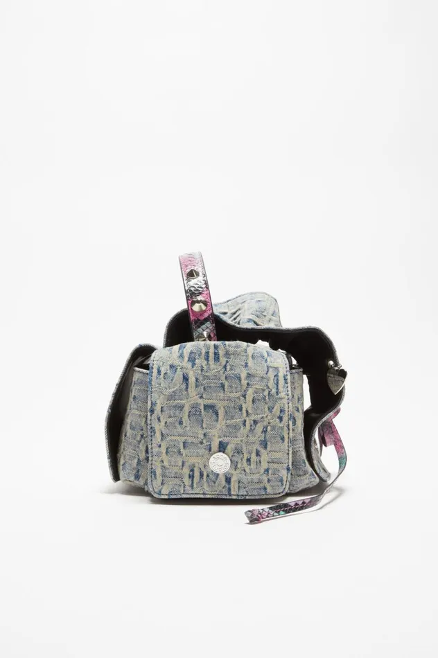 Acne Studios Monogram Multipocket Mini Bag Light Bluepink Men Bags