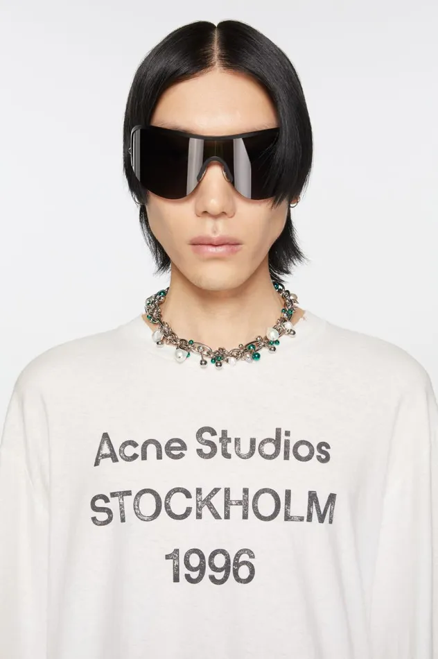 Acne Studios Multi Charm Necklace Silvergreen Men Jewellery