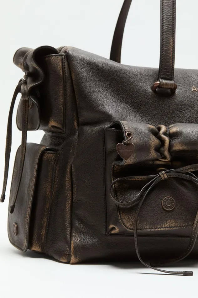 Acne Studios Multipocket Tote Bag Dark Brownbeige Men Bags