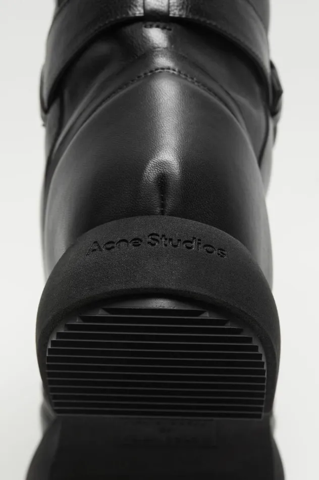 Acne Studios Patchwork Leather Boots Black Women Shoes