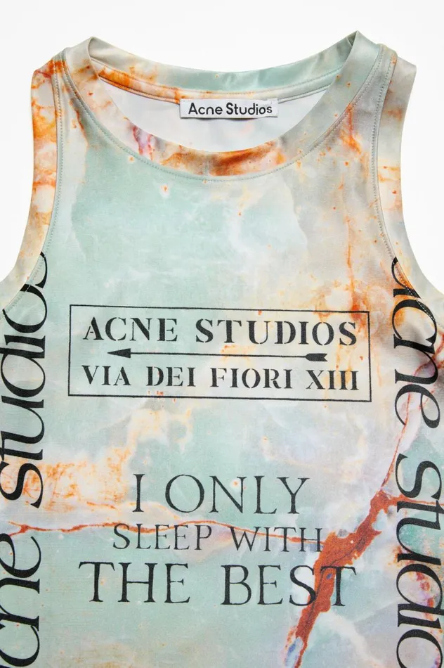 Acne Studios Print Tank Top Pastel Green Men Tshirts