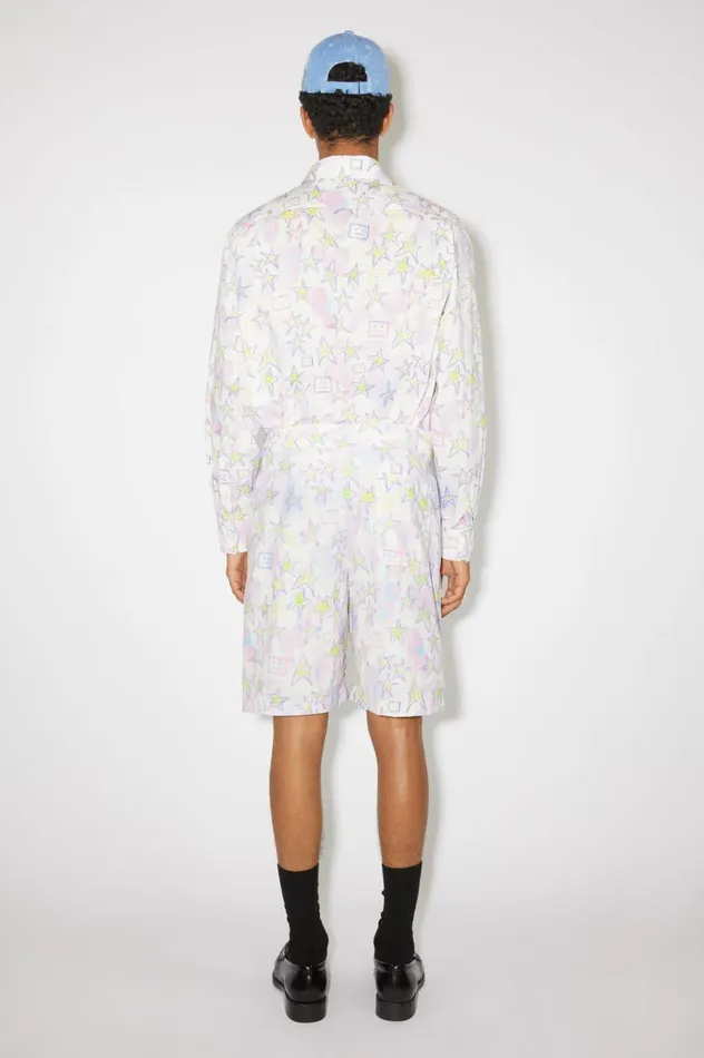 Acne Studios Printed Swim Shorts Pale Pinkmulti Men Shorts