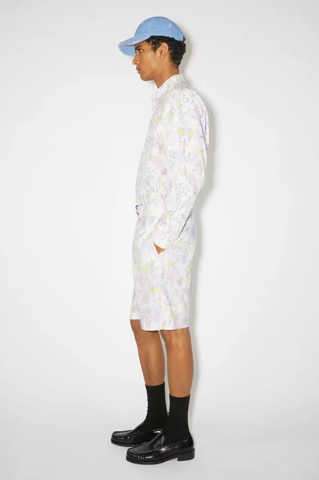 Acne Studios Printed Swim Shorts Pale Pinkmulti Men Shorts