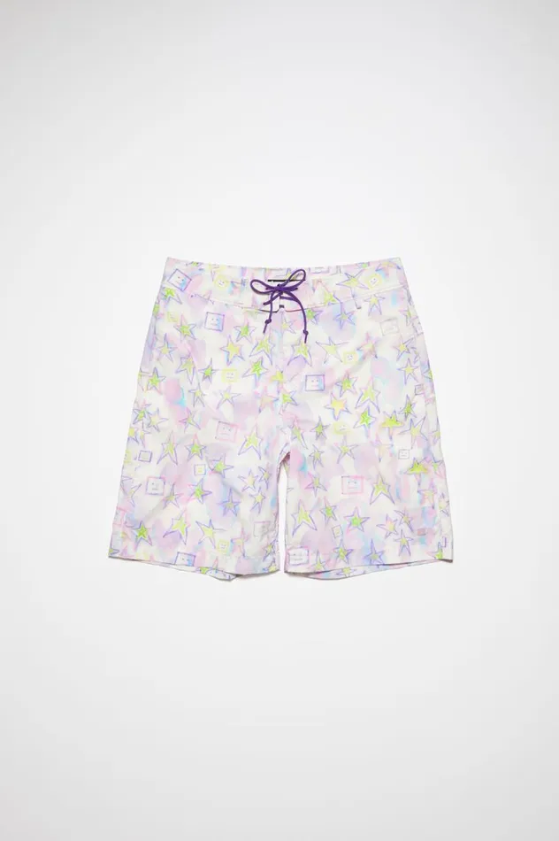 Acne Studios Printed Swim Shorts Pale Pinkmulti Men Shorts