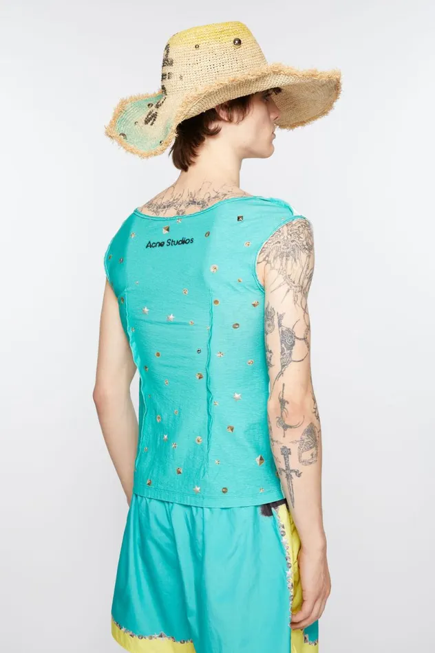 Acne Studios Printed Tank Top Emerald Green Men Tshirts