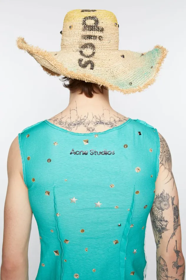 Acne Studios Printed Tank Top Emerald Green Men Tshirts