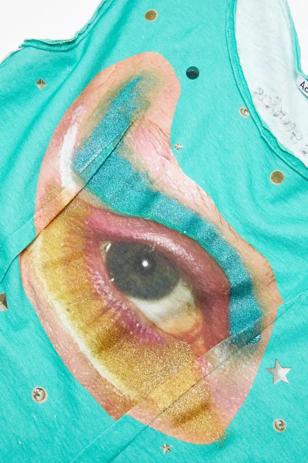 Acne Studios Printed Tank Top Emerald Green Men Tshirts