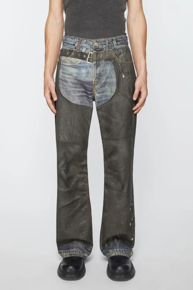 Acne Studios Printed Trousers Blueblack Women Jeans