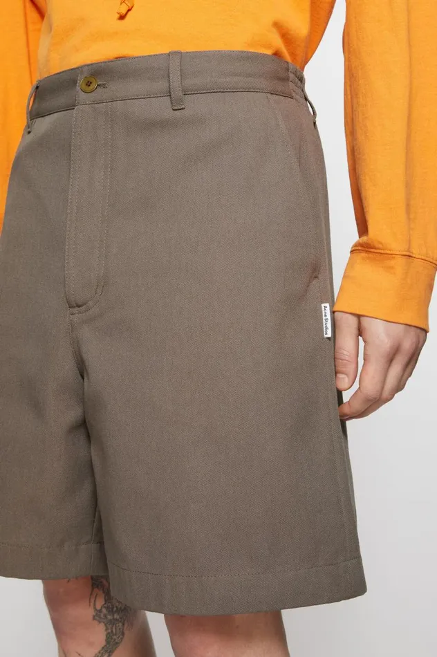 Acne Studios Regular Fit Shorts Hazelnut Brown Men Shorts