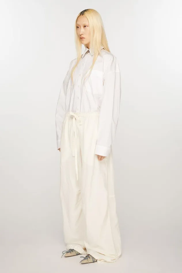 Acne Studios Relaxed Drawstring Trousers Warm White Women Trousers
