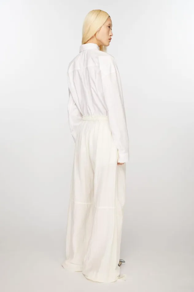 Acne Studios Relaxed Drawstring Trousers Warm White Women Trousers