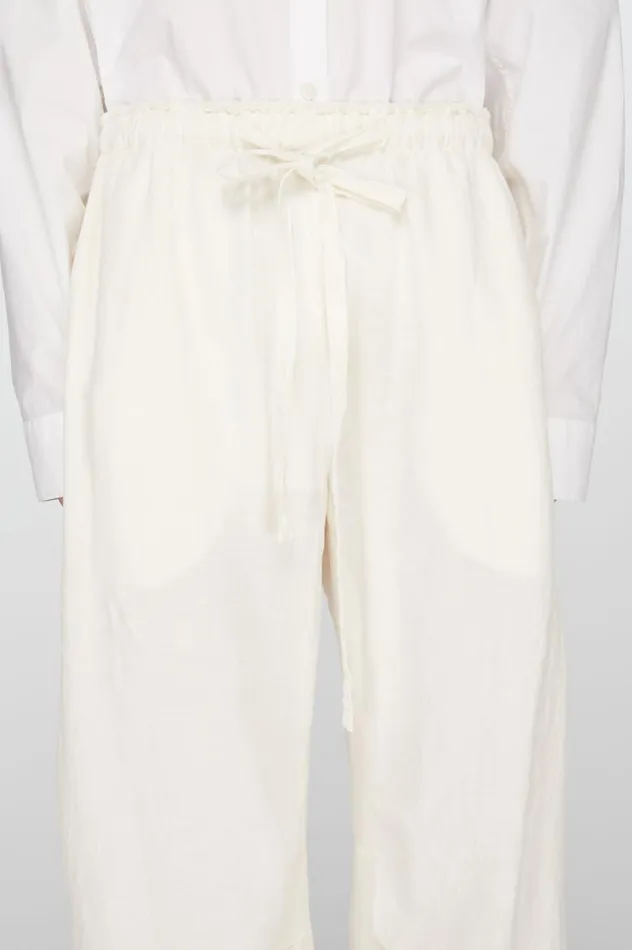 Acne Studios Relaxed Drawstring Trousers Warm White Women Trousers
