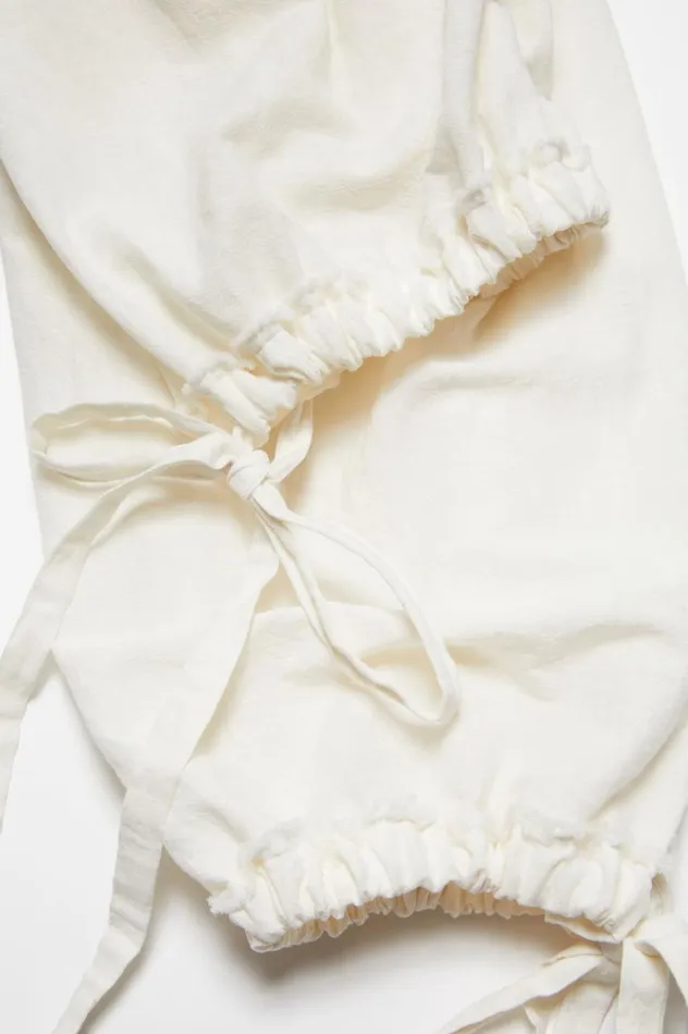 Acne Studios Relaxed Drawstring Trousers Warm White Women Trousers