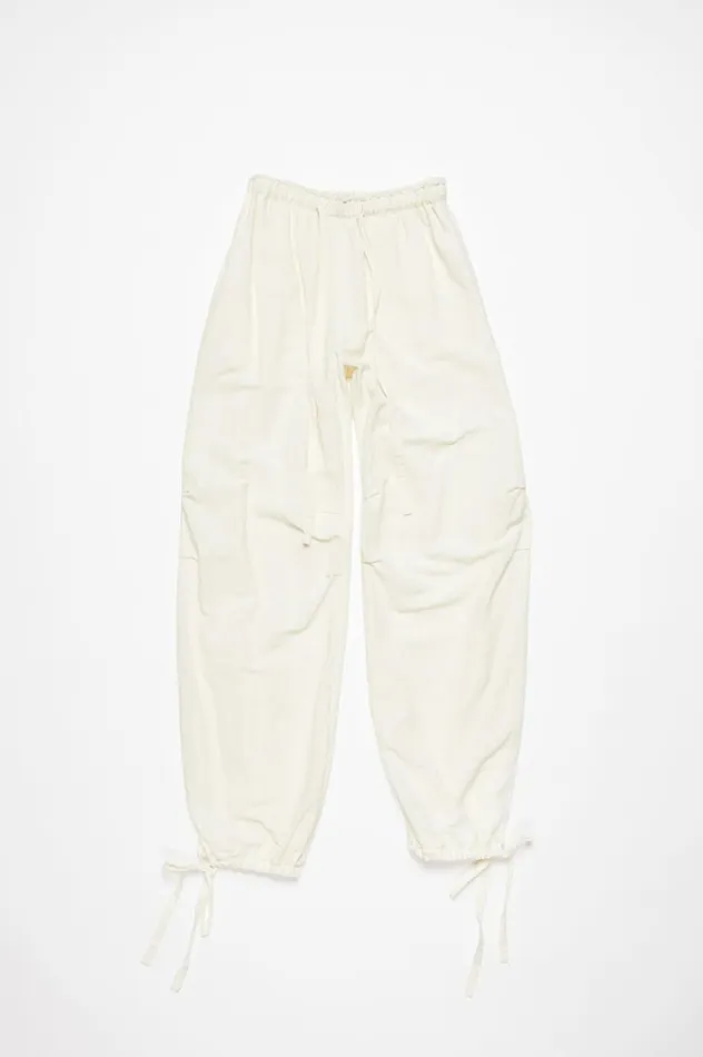 Acne Studios Relaxed Drawstring Trousers Warm White Women Trousers