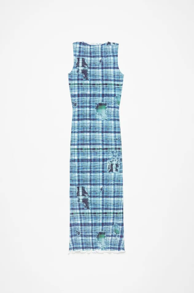 Acne Studios Rib Knit Dress Blue Women Dresses